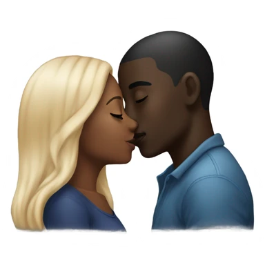 darkskin black girl kissing lightskin black guy   sticker