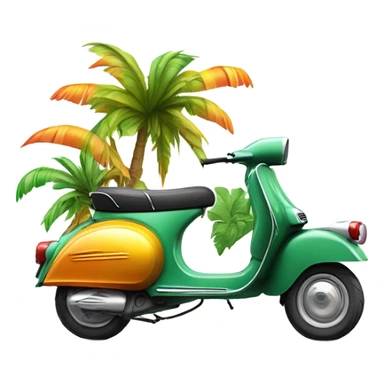 Palm tree and Vespa scooter sticker
