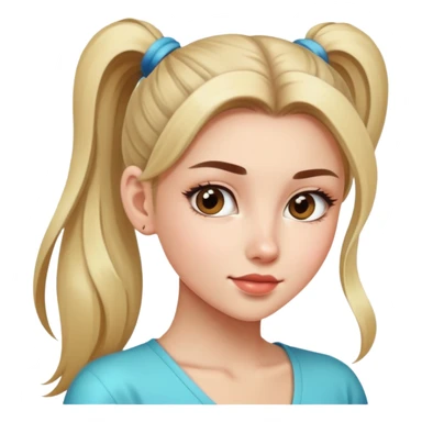 Beautiful girl with high ponytail sticker