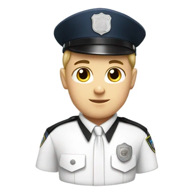 White police boy in uniform sticker