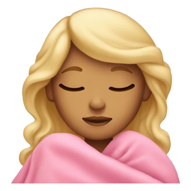 Blonde tan girl sleeping with pink blanket sticker
