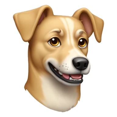 beige mongrel dog  sticker