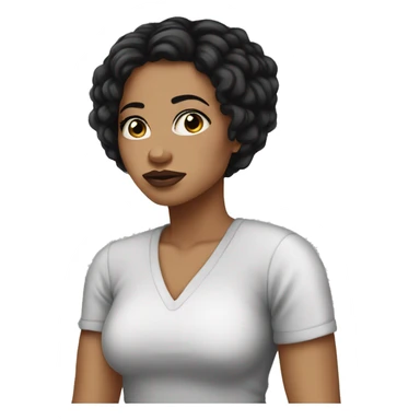 alt bad bitch light skin, black hair sticker