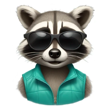 Raccoon wearing sunglasses sticker