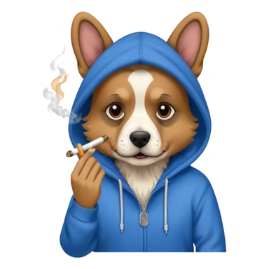 Dog wearing a hoodie smoking a joint sticker