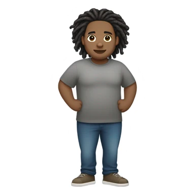 plus size light skin man with locs full body sticker