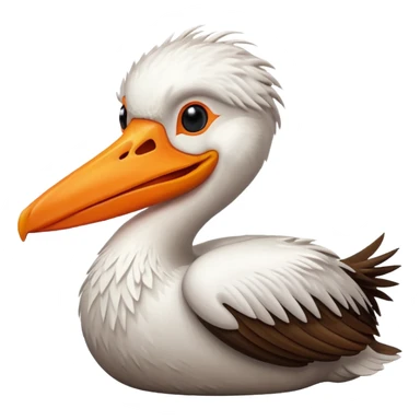 Create a really cute,  simple, cartoon pelican emoji that i can copy and paste into text sticker