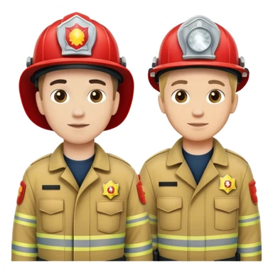 Fireman and Paramedic standing together sticker