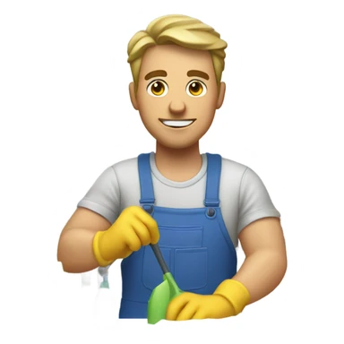 White Man cleaning up the kitchen  sticker