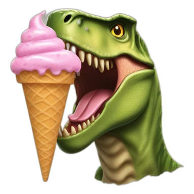 T rex eet ice cream  sticker