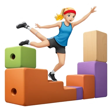 a young blonde girl doing parkour at kids school sticker