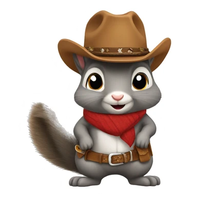 Grey squirrel wearing cowboy boots  sticker
