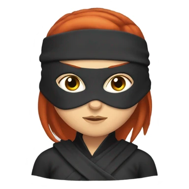 female caucasian red haired ninja with face covered sticker