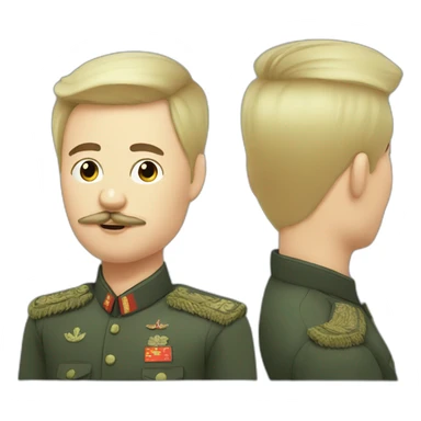 russian guy looking like kim jong un with a moustache sticker