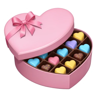 Pastel pink heart shaped box with chocolates in it sticker