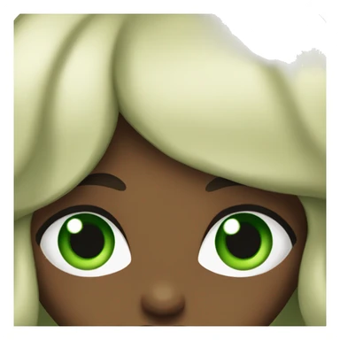 Black cury hair green eyes girl sticker