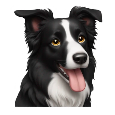 black border collie sticker