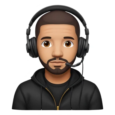 drake Black Headphones sticker