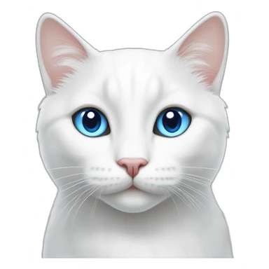 Beautiful white cat with blue eyes in heart sticker