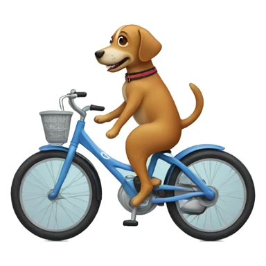 Dog riding a bike sticker