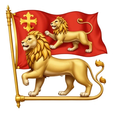 Lion with only four limbs Medieval Banner heraldry flag sticker