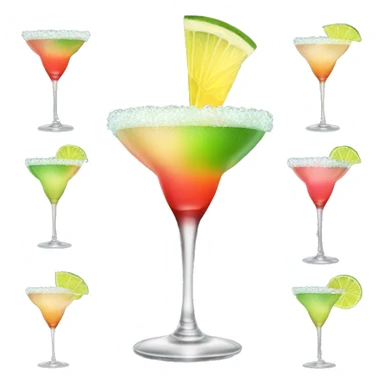 Beautiful cocktails in margarita glasses sticker