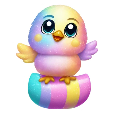 Lisa frank pastel sparkle easter chick sticker