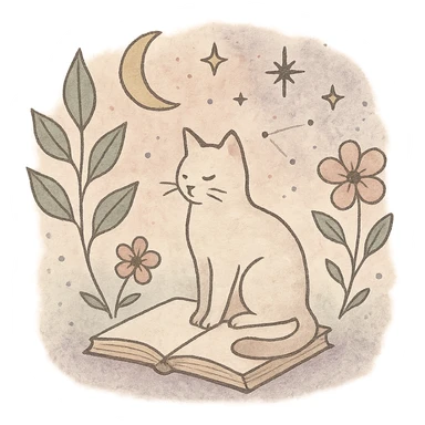 A gentle, poetic digital illustration in the style of “Jardim da Ju”. The scene blends nature, cosmos and tenderness — hand-drawn lines, soft textures, and muted pastel tones (sage green, lilac, rose, cream). Elements like leaves, stars, cats, books, and celestial details coexist naturally. The mood is magical yet grounded, evoking sensitivity, reflection, and quiet intelligence. The lighting is warm and dreamy, with delicate sparkles and organic shapes. Artistic style: watercolor + fine line art, minimal, elegant, emotional and intimate.


(use conforme a IA utilizada)

Mood: magical realism, soft light, emotional, feminine, intellectual

Style keywords: watercolor, fine ink lines, pastel tones, digital illustration, cozy, slow aesthetic, minimal poetic composition

Colors: #9BA48A (verde sálvia), #E6B7B1 (rosa suave), #D0C3CC (lavanda névoa), #F6F1E7 (papel de chá), #2D2D2F (grafite noturno)

Objects recorrentes: folhas, flores, livros, chá, gatos, estrelas, constelações, velas, mãos, janelas abertas, estufas, estantes, sementes, instrumentos musicais

Emoção central: sensibilidade lúcida — calma, introspectiva e real sticker
