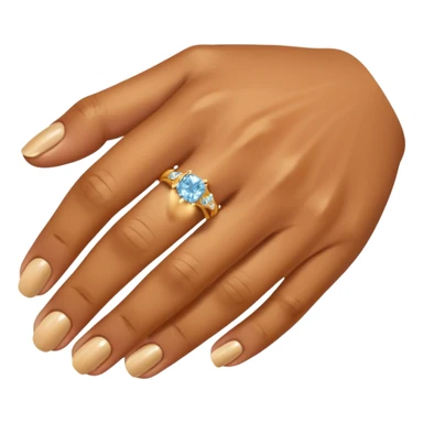 Caramel right hand with diamond ring on rong finger sticker