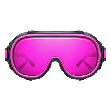cyberpunk pink protective glasses, neon pink lenses, futuristic welding eyewear sticker