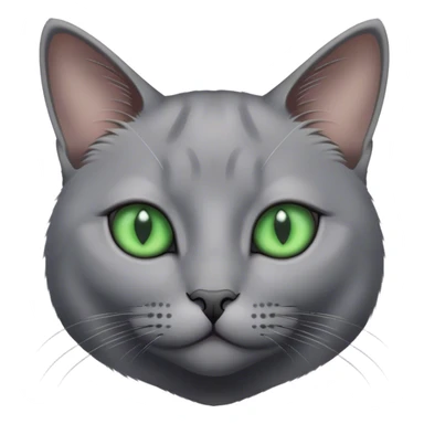 Realistic grey cat with green eyes sticker