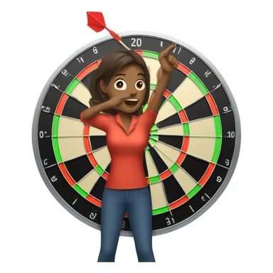 A women  play dart sticker