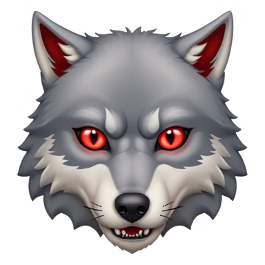 Evil Aggressive Grey Wolf with red eyes sticker