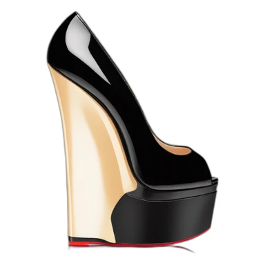 WEDGE heel LOUBOUTIN black PATENT sticker
