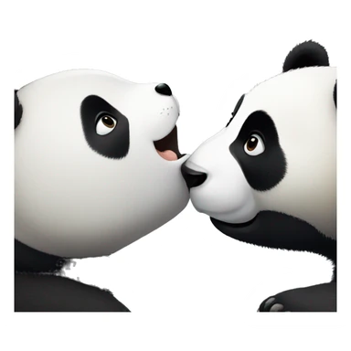 Panda giving a kiss sticker