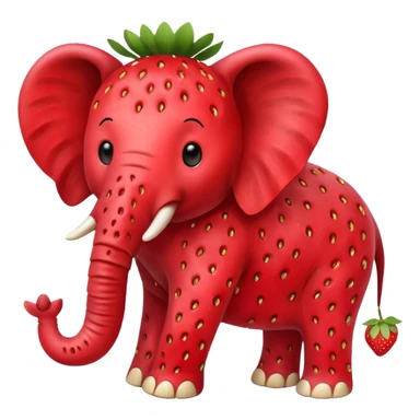 Un elefante con cuerpo de fresa sticker