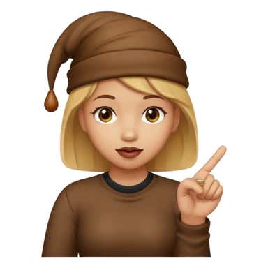 Un fille a la tête de caca et avec un doigt d'honneur  sticker