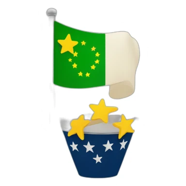 Bandera canaria con siete estrellas verdes sticker