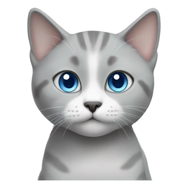 Grey and White, British Short Hair cat whit Blue Eyes sticker