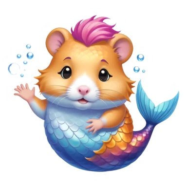 mermaid hamster sticker