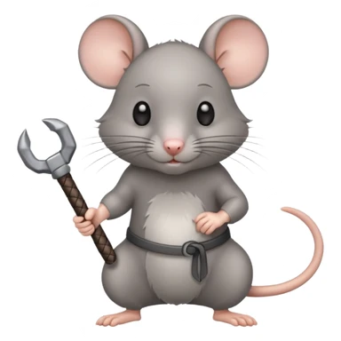 cute rat with a tonfa sticker