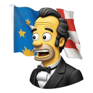 abe simpson yells at bavaria flag sticker
