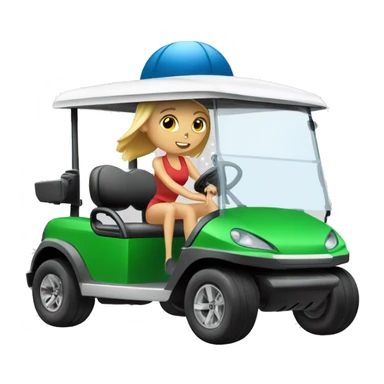 Speeding golf cart With girl diving sticker
