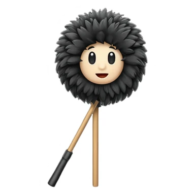 boom fluffy microphone with stick sticker