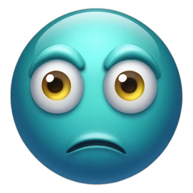 planet Neptune with a cartoon freezing face with big courageous eyes sticker