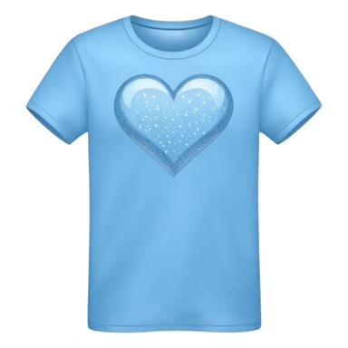 light blue t-shirt with sparkles, conveying spotless clean wash sticker