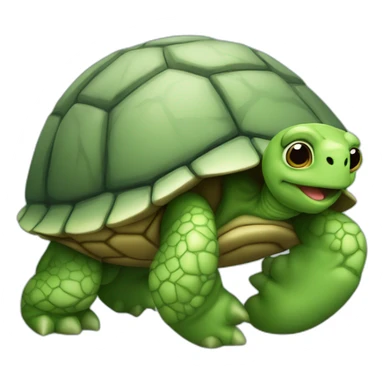 Tortue sur un ovni sticker