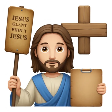 Jésus avec une pancarte dans ses mains dans ses mains sticker