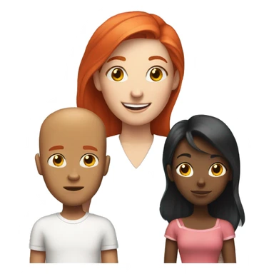 Family With a red hair women, a bald man and a huge man With red hair and a young girl With blond hair and a black withe dog sticker