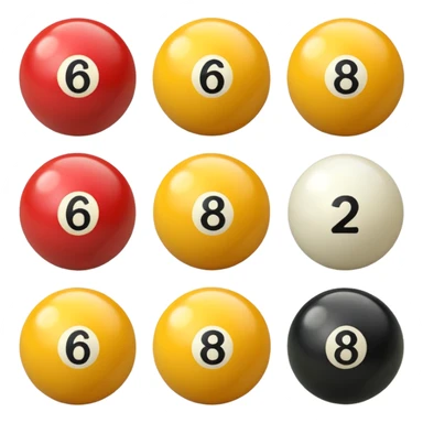 6 numbered billiard ball  sticker